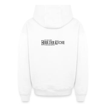 Herr der Küche - Oversized Heavyweight Unisex Zip Hoodie - Weiß - Hinten - AI Model Male 178 light (178cm)