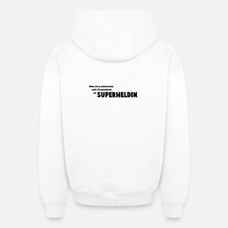 Superheldin - Oversized Heavyweight Unisex Zip Hoodie - Weiß