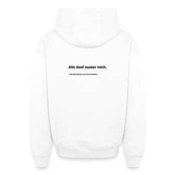 Demokratie - Oversized Heavyweight Unisex Zip Hoodie - Weiß - Hinten - AI Model Male 178 light (178cm)