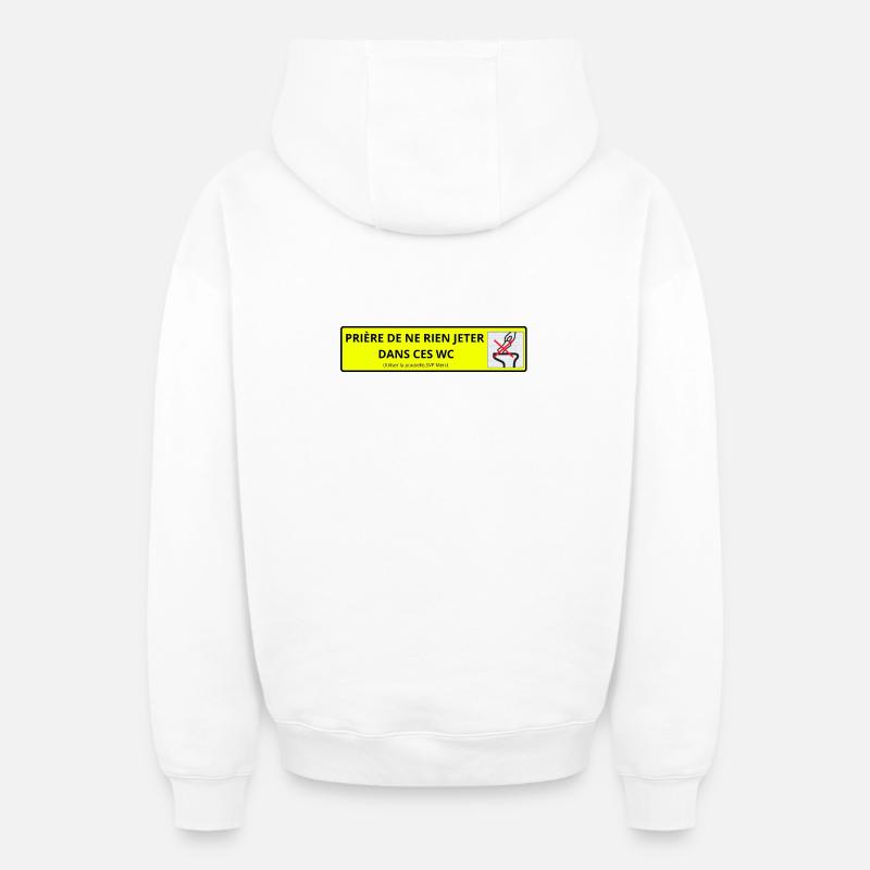 WC - Sweat à capuche unisexe zippé oversize épais SPREAD - blanc