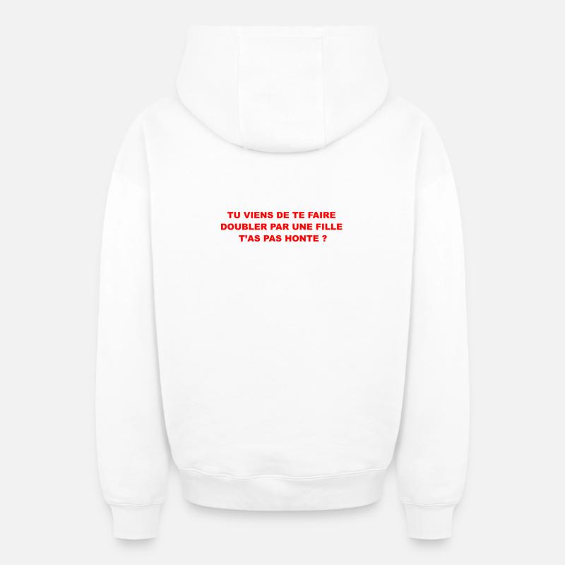 Doubler  - Sweat à capuche unisexe zippé oversize épais SPREAD - blanc