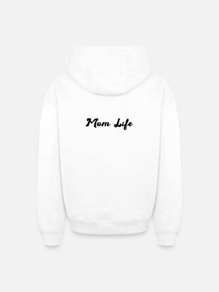 mom_life - Oversized Heavyweight Unisex Zip Hoodie - white