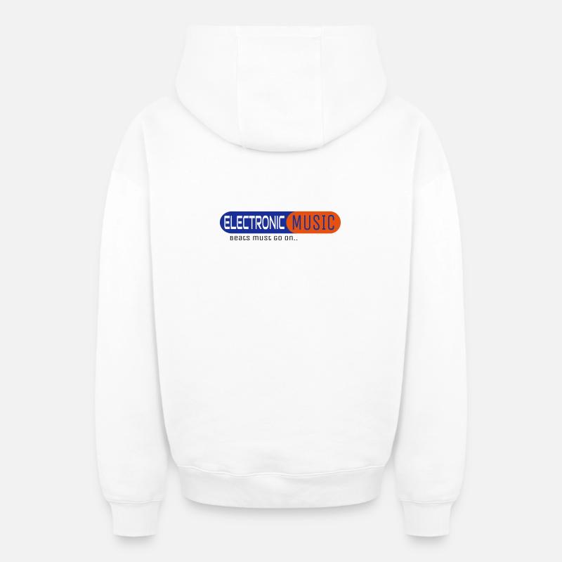 Electronic Music - Sweat à capuche unisexe zippé oversize épais SPREAD - blanc