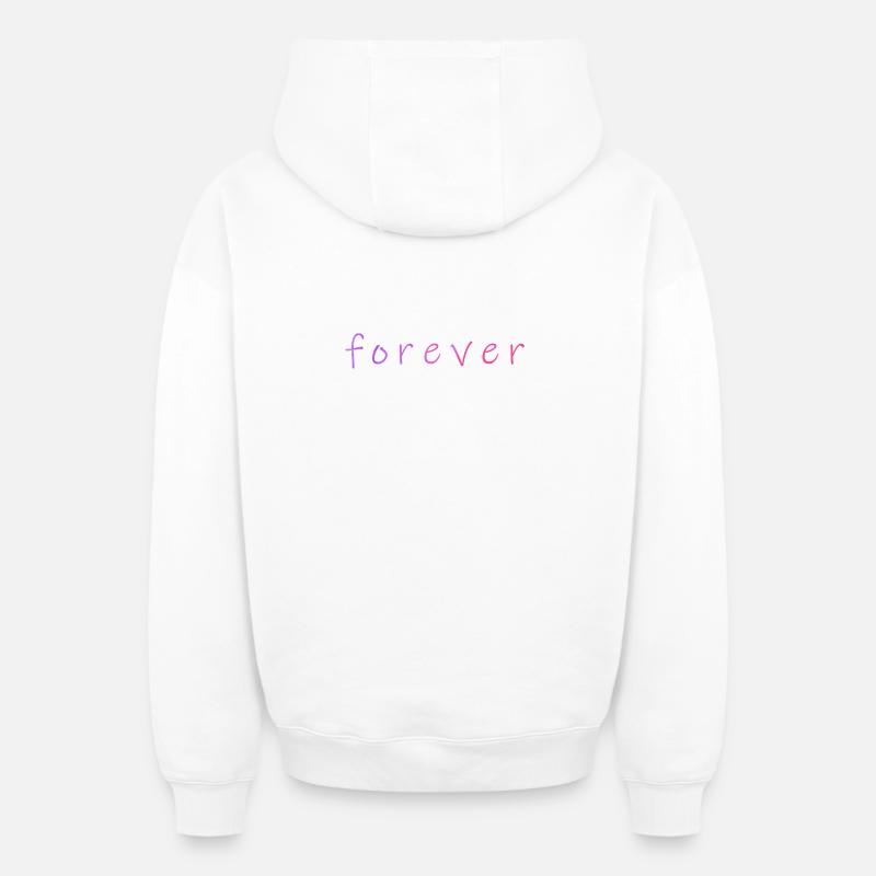 Forever - Sweat à capuche unisexe zippé oversize épais SPREAD - blanc
