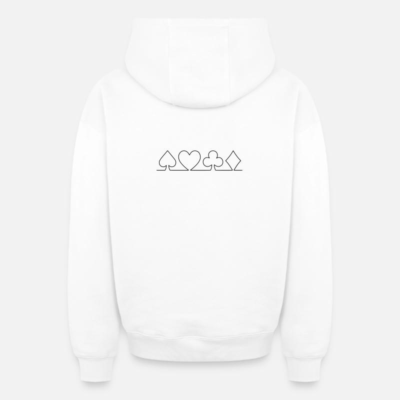 Minimalistisches Karten-Design | einfarbig - Oversized Heavyweight Unisex Zip Hoodie - Weiß