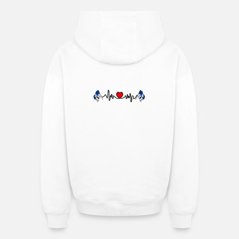 Jämtland Herzfrequenz-Design - Oversized Heavyweight Unisex Zip Hoodie - Weiß