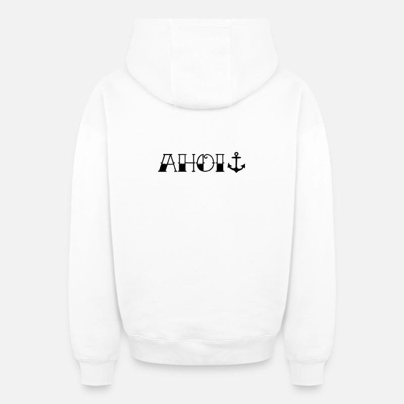 Ancre Ahoy - Sweat à capuche unisexe zippé oversize épais SPREAD - blanc