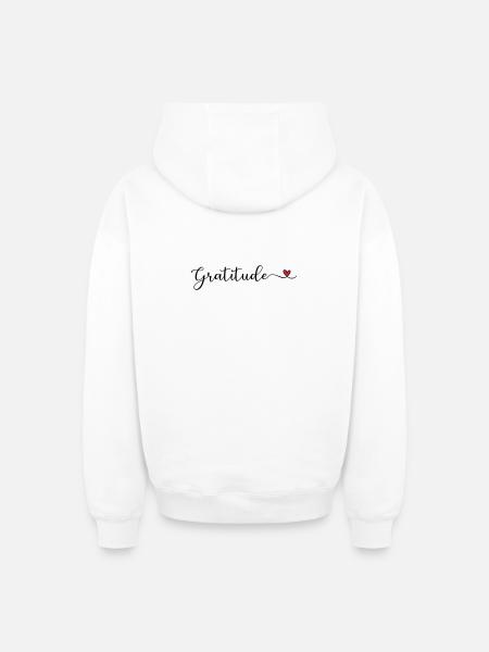 Dankbarkeit niedliches Design mit Herz - Oversized Heavyweight Unisex Zip Hoodie - Weiß