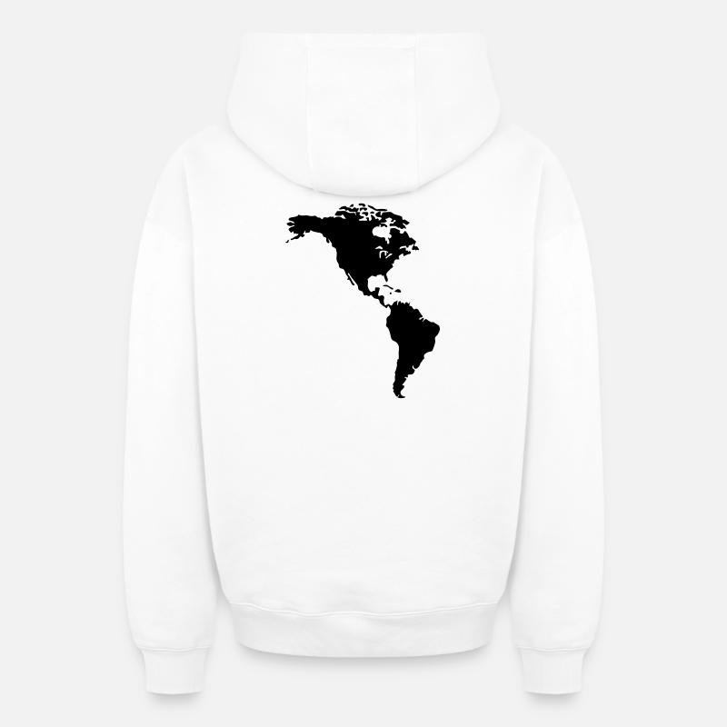 Amérique - Sweat à capuche unisexe zippé oversize épais SPREAD - blanc