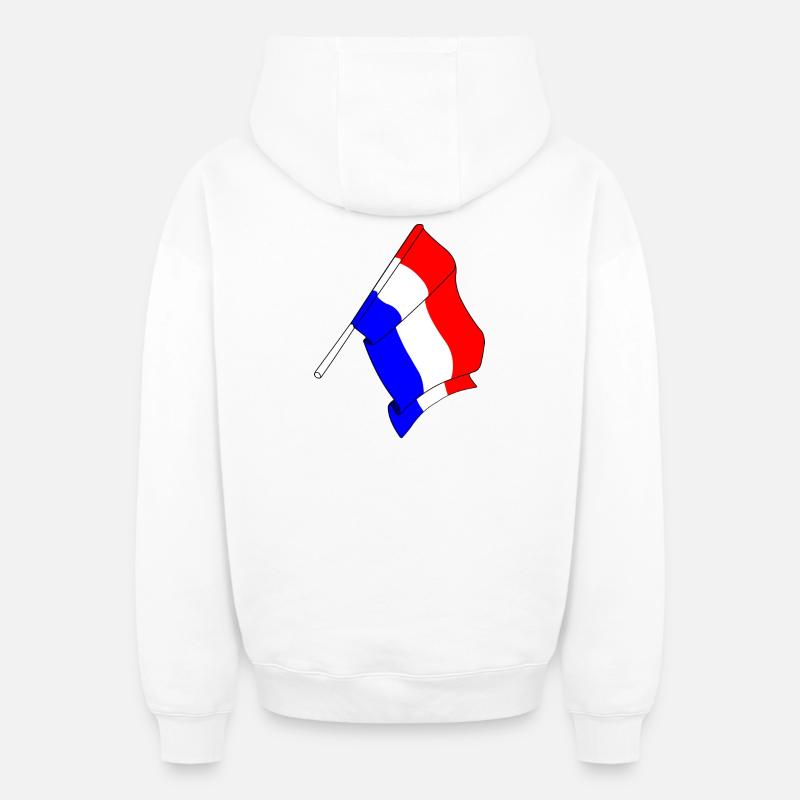 Drapeau des Pays-Bas - Sweat à capuche unisexe zippé oversize épais SPREAD - blanc
