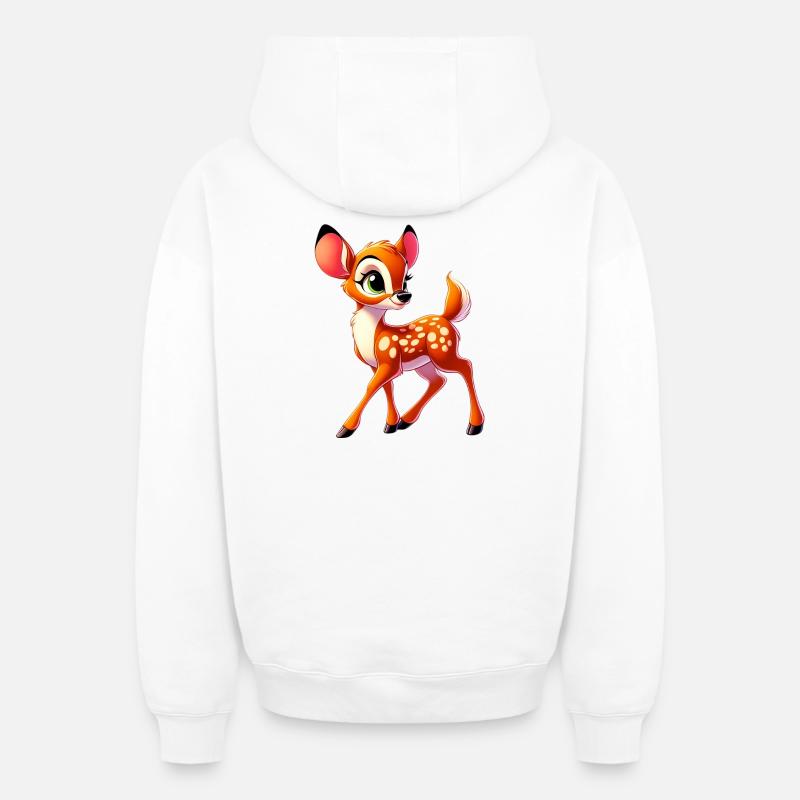 Faon - Sweat à capuche unisexe zippé oversize épais SPREAD - blanc