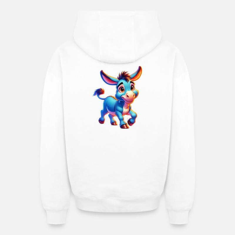 Mule âne - Sweat à capuche unisexe zippé oversize épais SPREAD - blanc