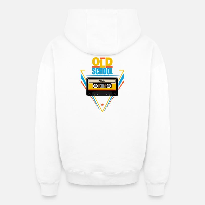 Old school - Sweat à capuche unisexe zippé oversize épais SPREAD - blanc