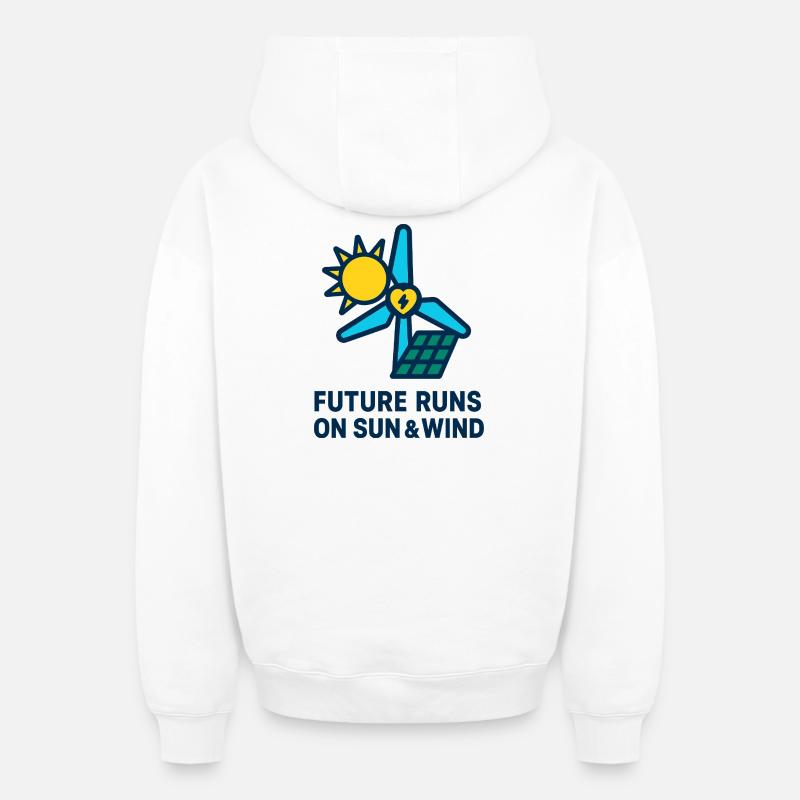 Courses futures sur Sun & Wind - Sweat à capuche unisexe zippé oversize épais SPREAD - blanc