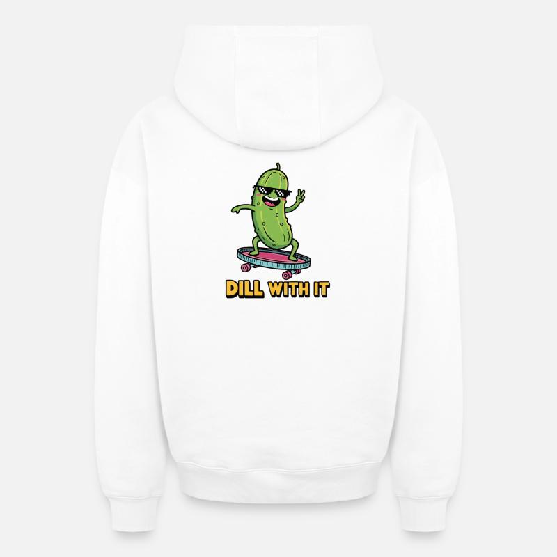 Ambiance cornichon - Sweat à capuche unisexe zippé oversize épais SPREAD - blanc