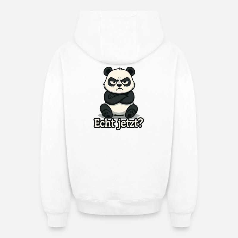 Panda Vraiment ? - Sweat à capuche unisexe zippé oversize épais SPREAD - blanc