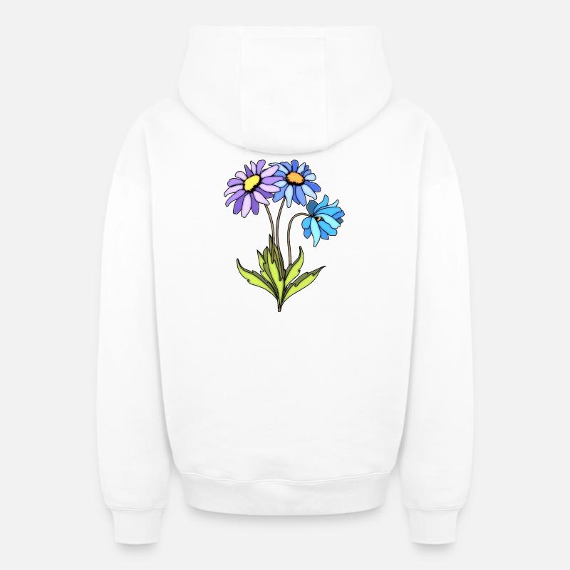 Blumen - Sweat à capuche unisexe zippé oversize épais SPREAD - blanc