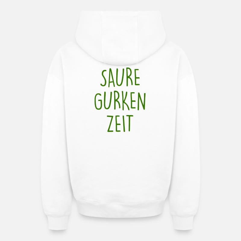L’heure du concombre aigre - Sweat à capuche unisexe zippé oversize épais SPREAD - blanc