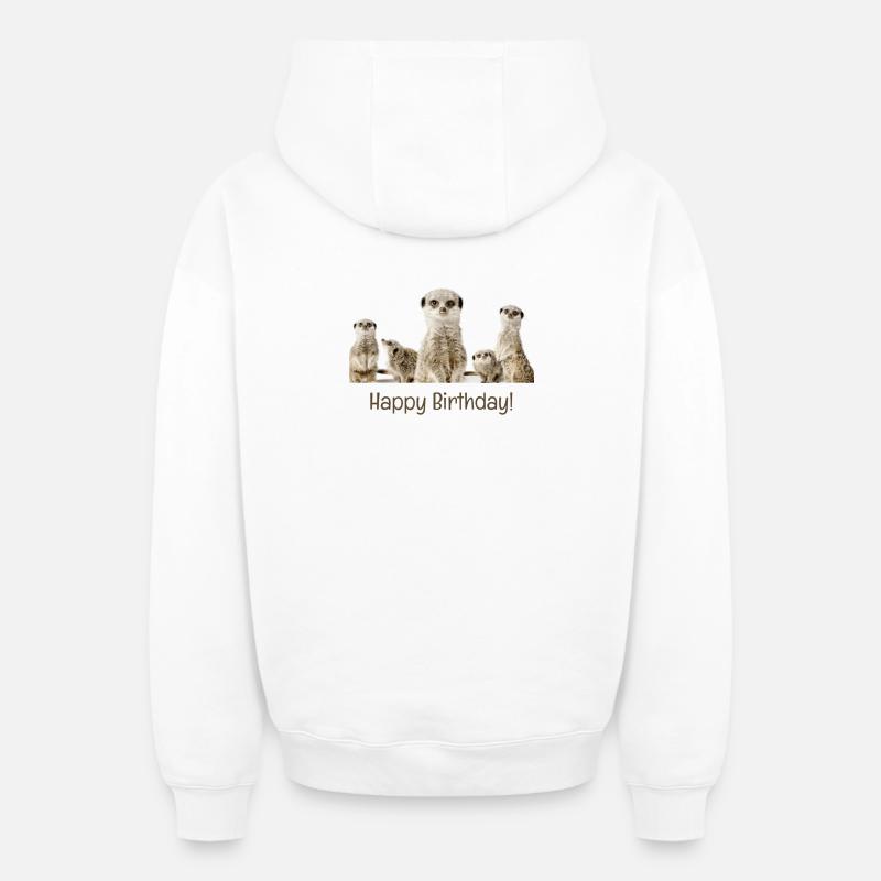 Bon anniversaire - Sweat à capuche unisexe zippé oversize épais SPREAD - blanc