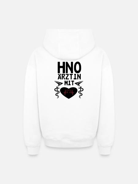 HNO Ärztin mit Herz Geschenk - Oversized Heavyweight Unisex Zip Hoodie - Weiß