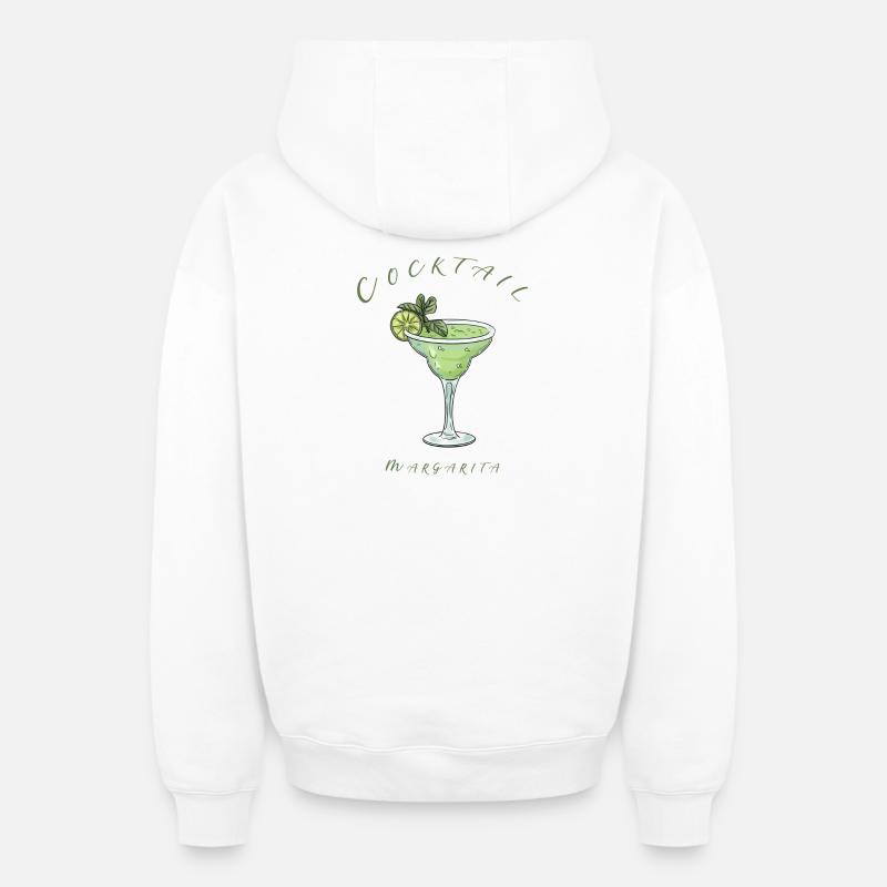 Cocktail Margarita - Sweat à capuche unisexe zippé oversize épais SPREAD - blanc