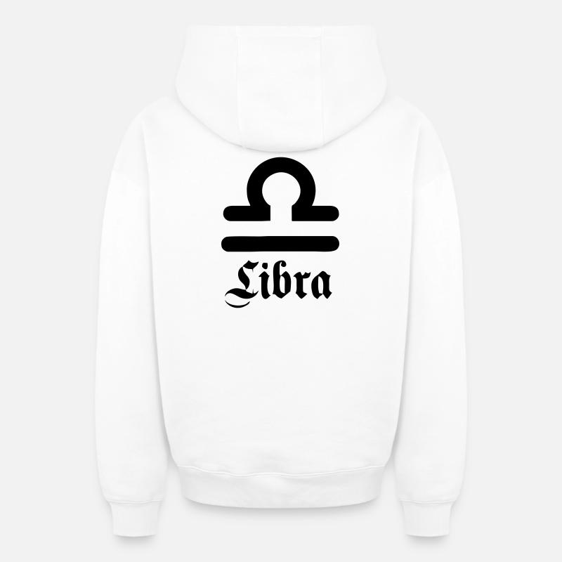Weegschaal Balance - Sweat à capuche unisexe zippé oversize épais SPREAD - blanc