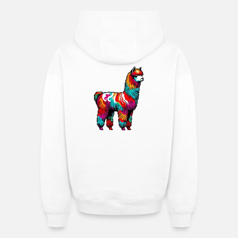 Alpaga - Sweat à capuche unisexe zippé oversize épais SPREAD - blanc