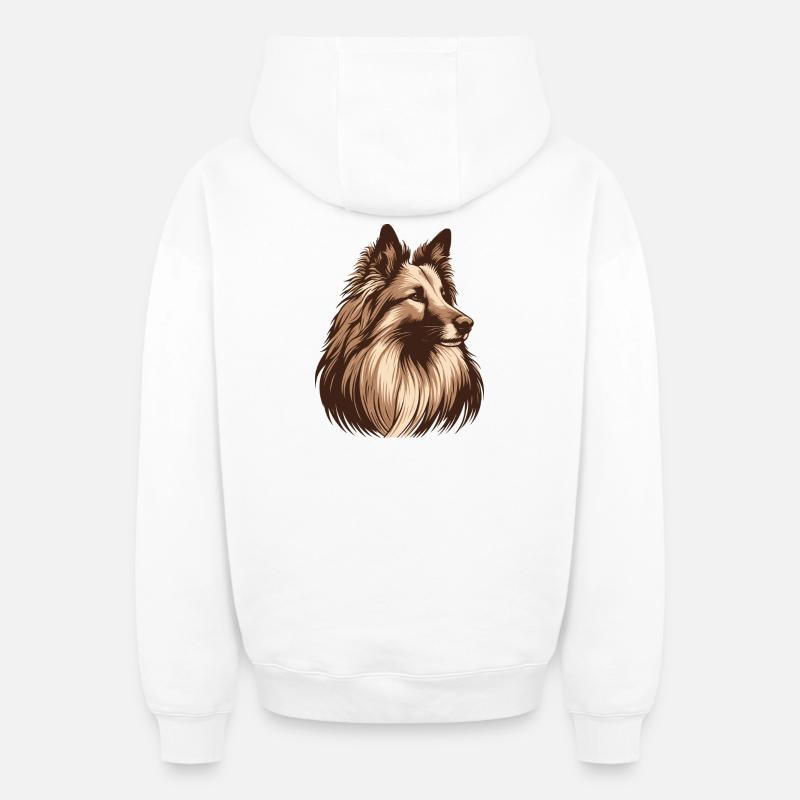 Groenendael - Sweat à capuche unisexe zippé oversize épais SPREAD - blanc