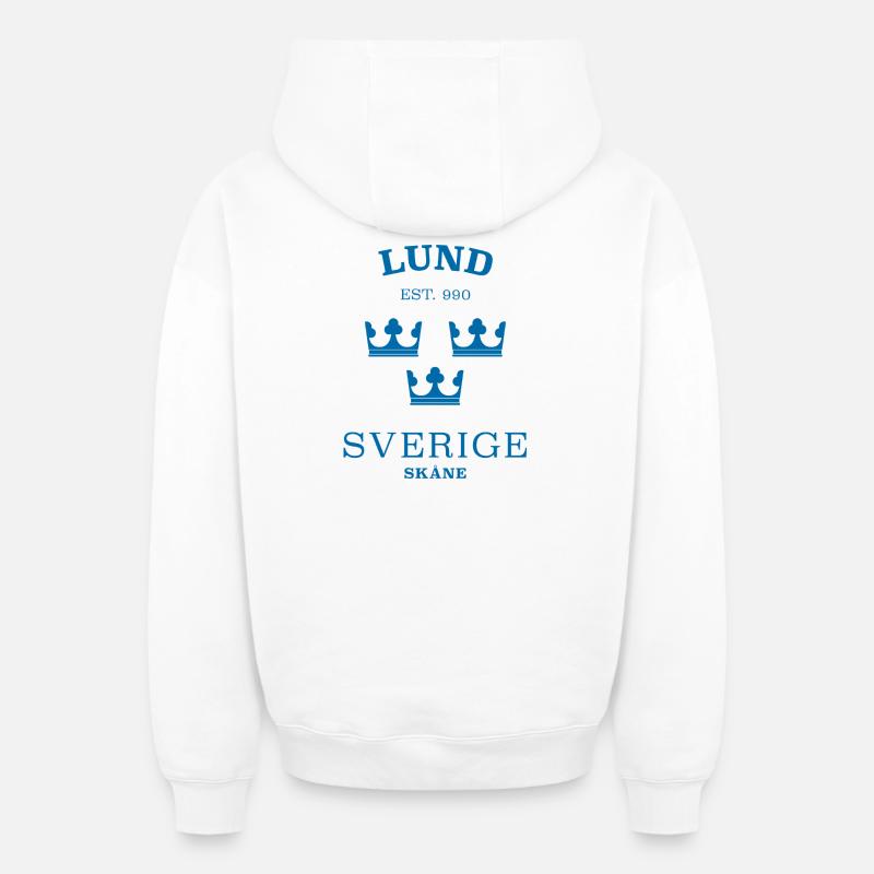 Lund Sverige Suède - Sweat à capuche unisexe zippé oversize épais SPREAD - blanc
