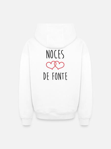 Fonte-Hochzeit 73 Jahre Ehe - Oversized Heavyweight Unisex Zip Hoodie - Weiß
