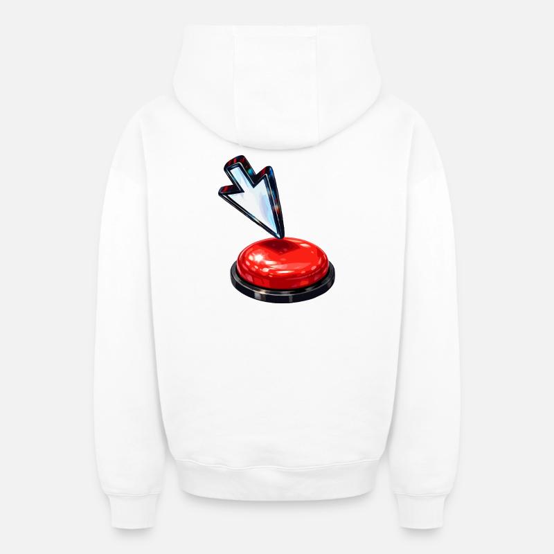 Bouton flèche vers le bas - Sweat à capuche unisexe zippé oversize épais SPREAD - blanc