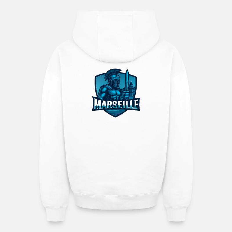 Tshirt Marseille - Sweat à capuche unisexe zippé oversize épais SPREAD - blanc