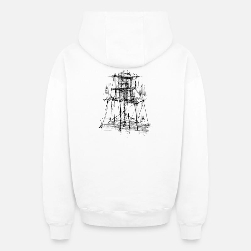 Architecture Tour - Sweat à capuche unisexe zippé oversize épais SPREAD - blanc
