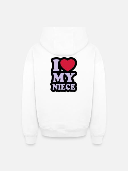 I love my niece - Oversized Heavyweight Unisex Zip Hoodie - white