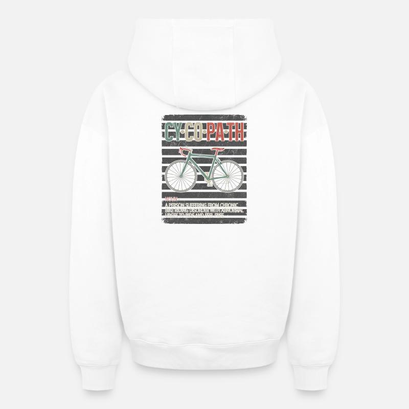 Hymne vélo cyclopathe - Sweat à capuche unisexe zippé oversize épais SPREAD - blanc
