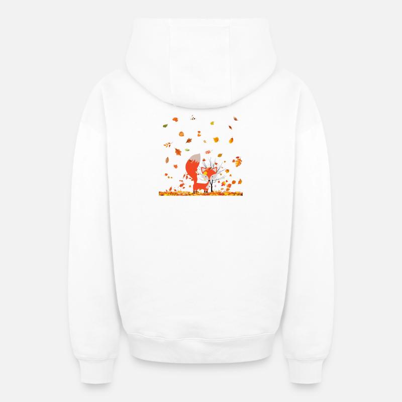 Automne - Sweat à capuche unisexe zippé oversize épais SPREAD - blanc