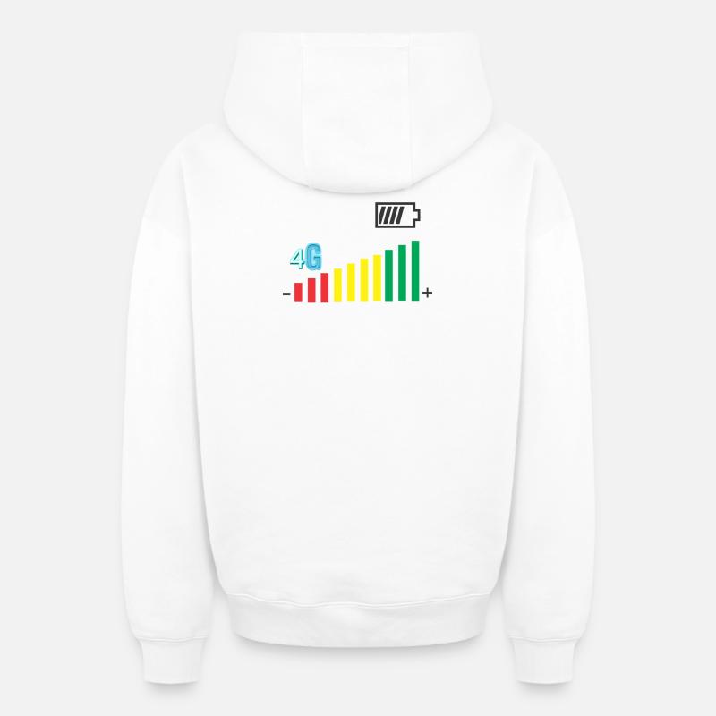 Niveau de couverture - Sweat à capuche unisexe zippé oversize épais SPREAD - blanc