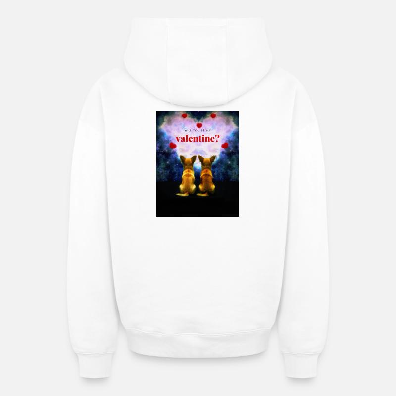 Serez-vous mon Valentin? - Sweat à capuche unisexe zippé oversize épais SPREAD - blanc