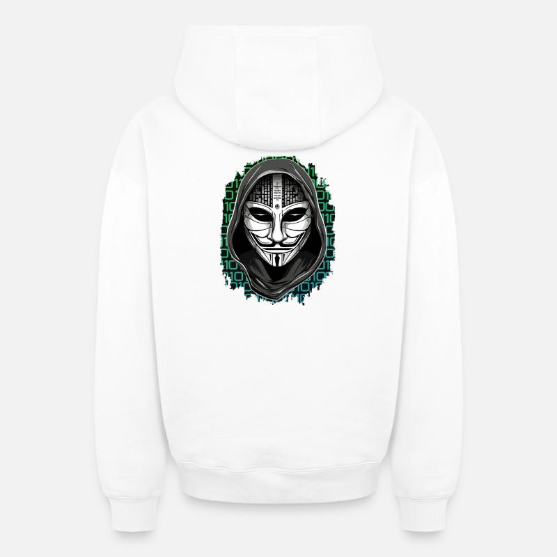 Pirate anonyme - Sweat à capuche unisexe zippé oversize épais SPREAD - blanc