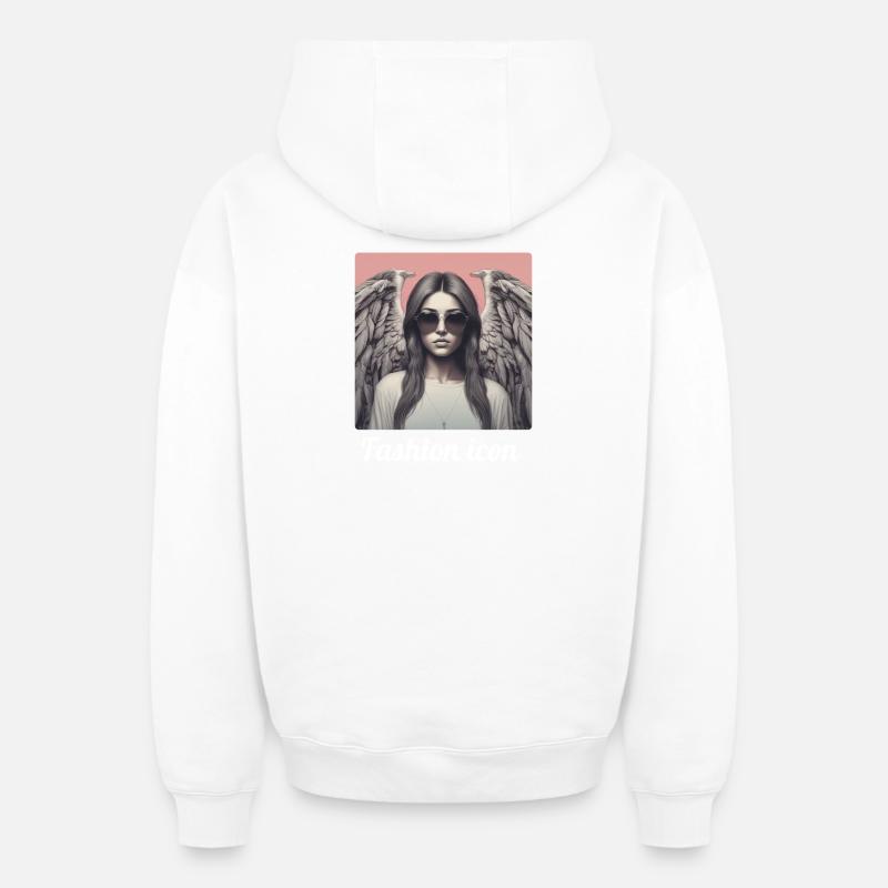 Icône de la mode - Sweat à capuche unisexe zippé oversize épais SPREAD - blanc