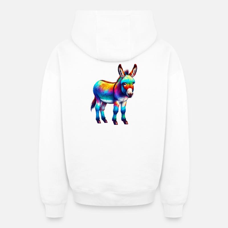Mule âne - Sweat à capuche unisexe zippé oversize épais SPREAD - blanc