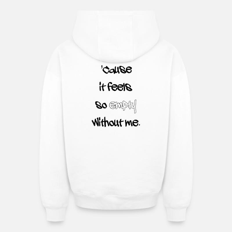 Without me - Sweat à capuche unisexe zippé oversize épais SPREAD - blanc