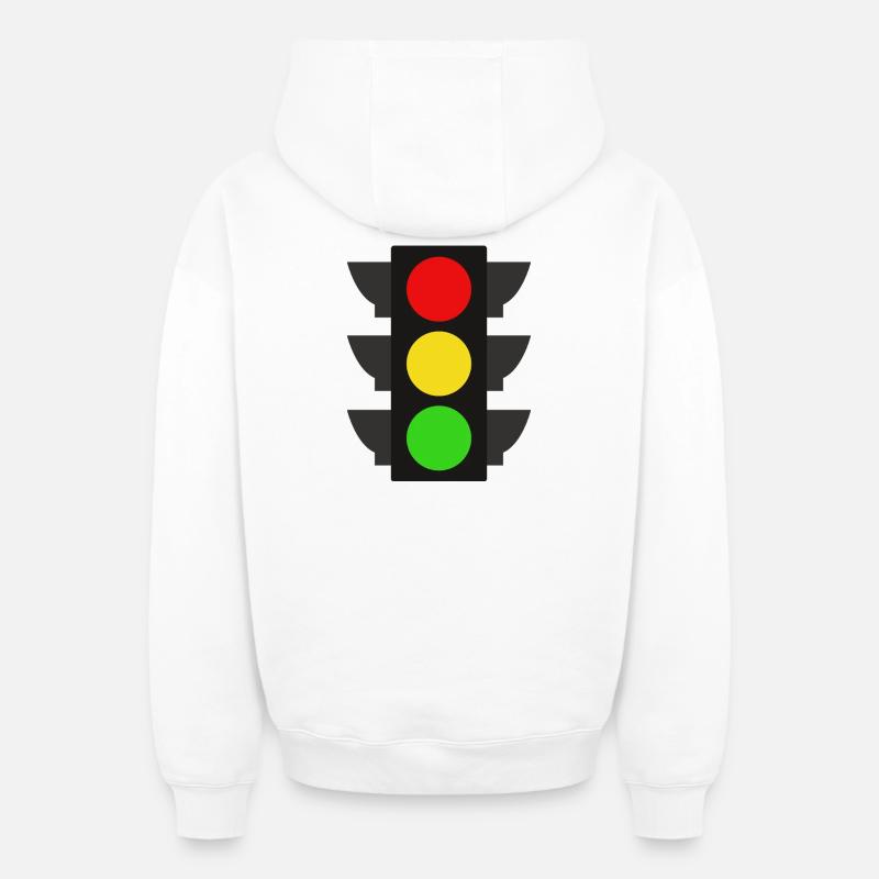 Feu de signalisation - Sweat à capuche unisexe zippé oversize épais SPREAD - blanc