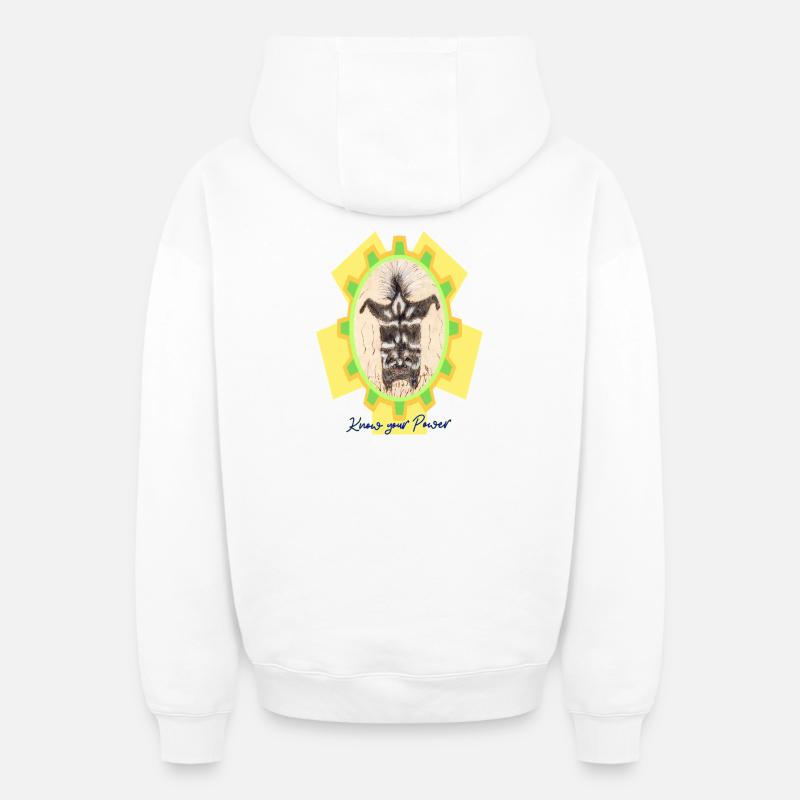 Skunk_Know_your_Power - Sweat à capuche unisexe zippé oversize épais SPREAD - blanc