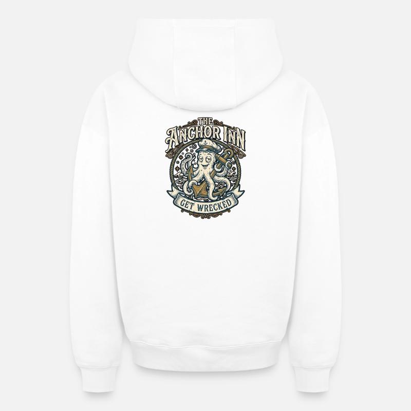 Pub côtier - Sweat à capuche unisexe zippé oversize épais SPREAD - blanc