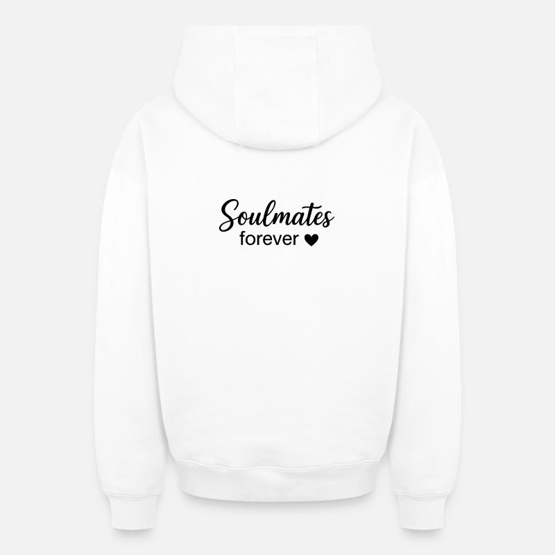 Âmes éternelles Boho Scripture Design - Sweat à capuche unisexe zippé oversize épais SPREAD - blanc