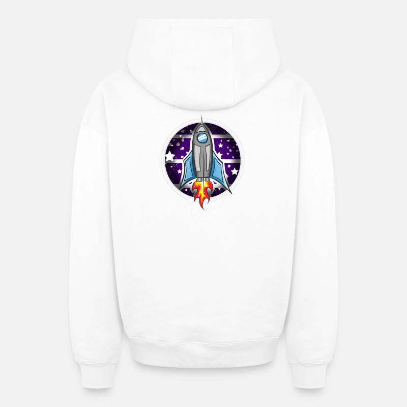 Fusée - Sweat à capuche unisexe zippé oversize épais SPREAD - blanc