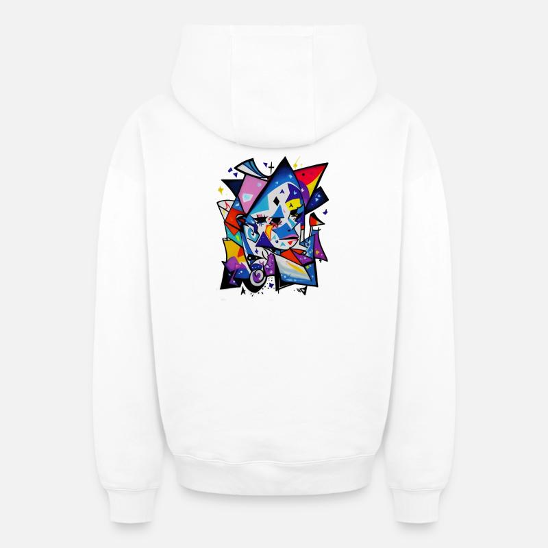 Graffiti - Sweat à capuche unisexe zippé oversize épais SPREAD - blanc