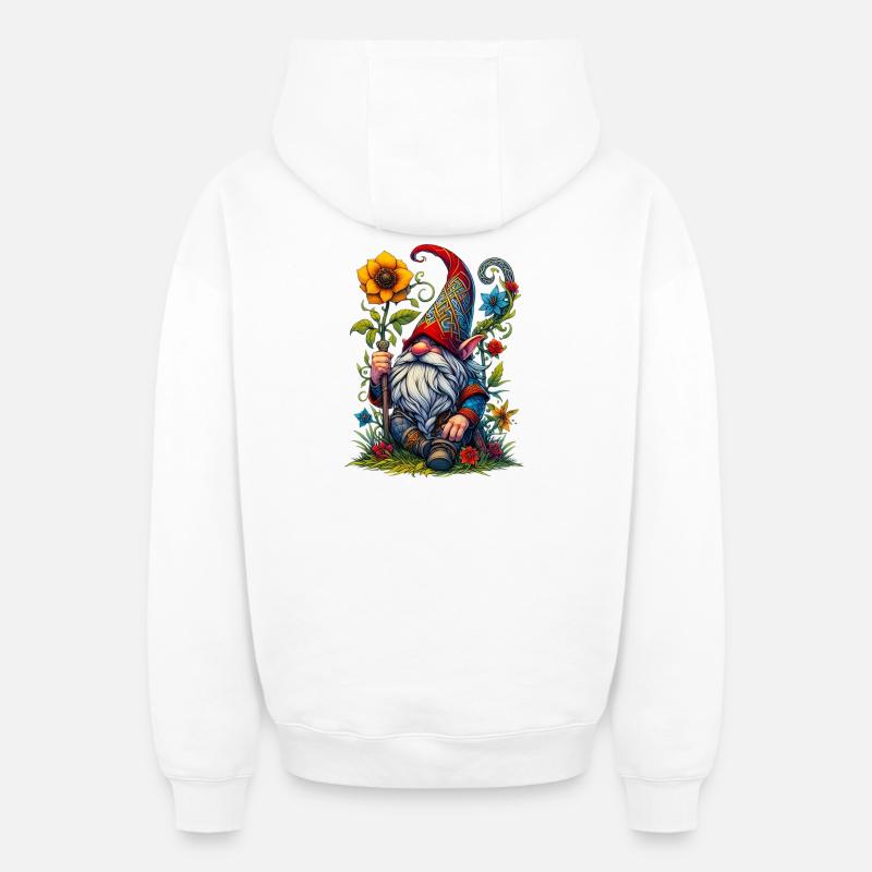 Elfe gobelin gnome - Sweat à capuche unisexe zippé oversize épais SPREAD - blanc