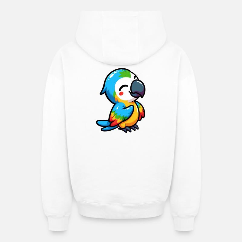 Perroquet - Sweat à capuche unisexe zippé oversize épais SPREAD - blanc